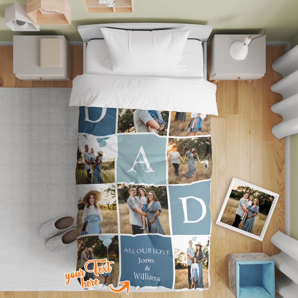 Housse de couette personnalisé avec collage photo pour lit simple 2