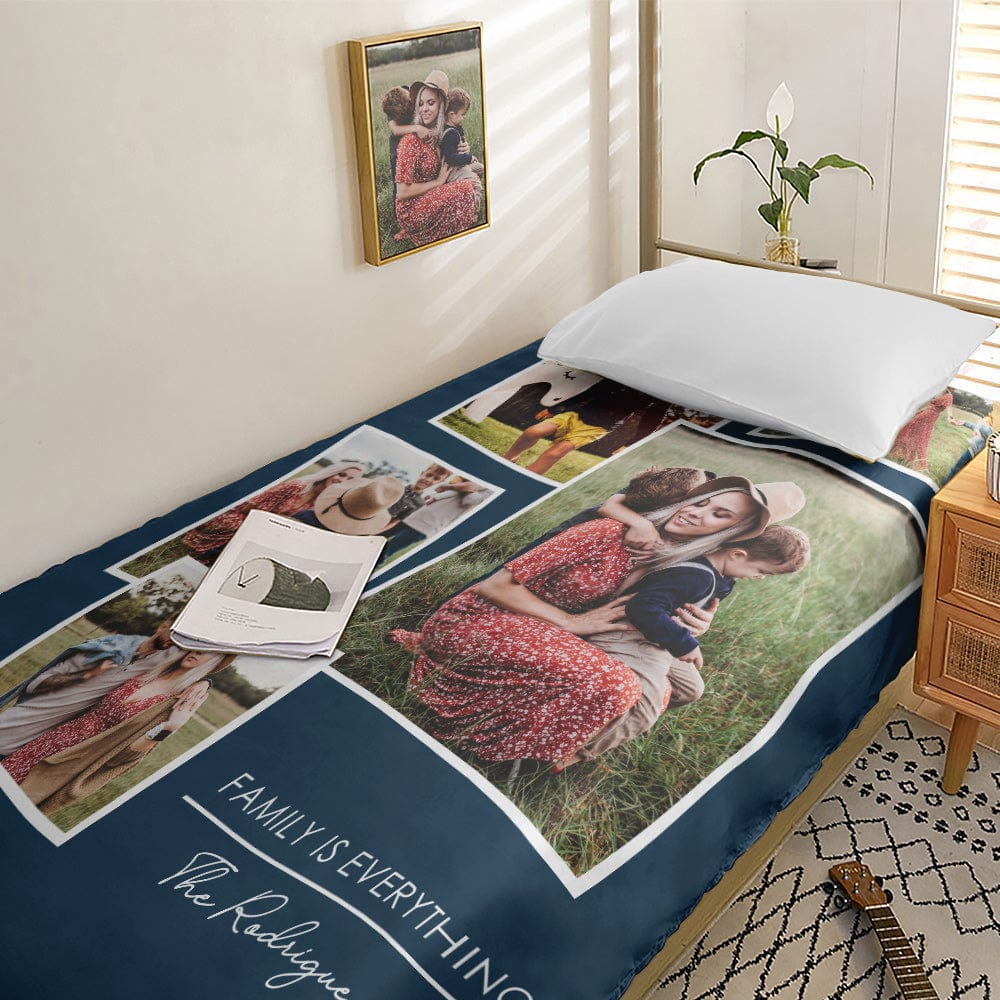 Housse de couette personnalisé avec collage photo pour lit simple 2