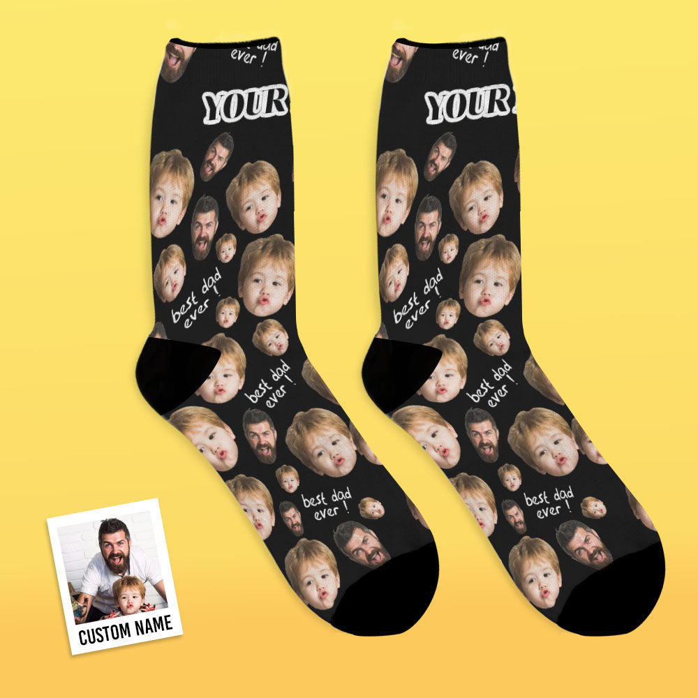 Cadeaux pour la fête des pères : chaussettes personnalisées avec visage ''Fun''
