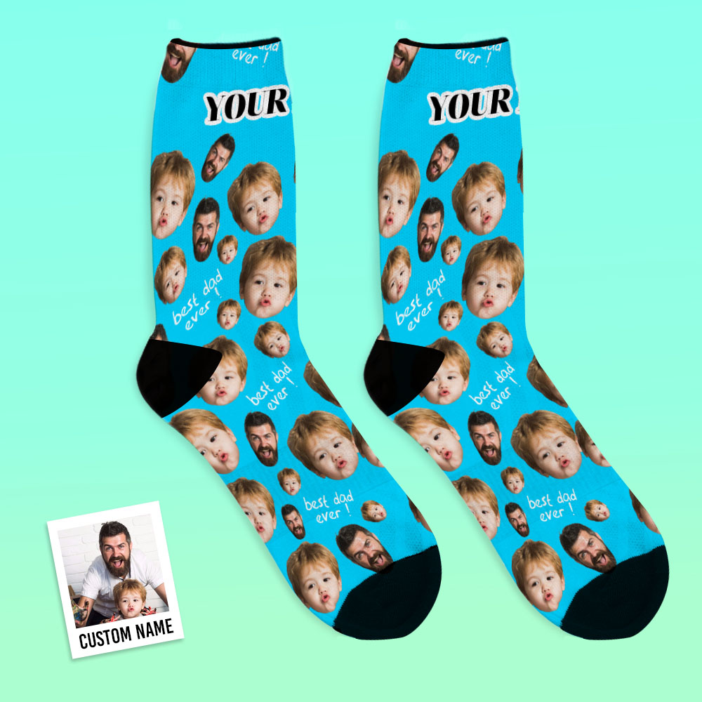 Cadeaux pour la fête des pères : chaussettes personnalisées avec visage ''Fun''