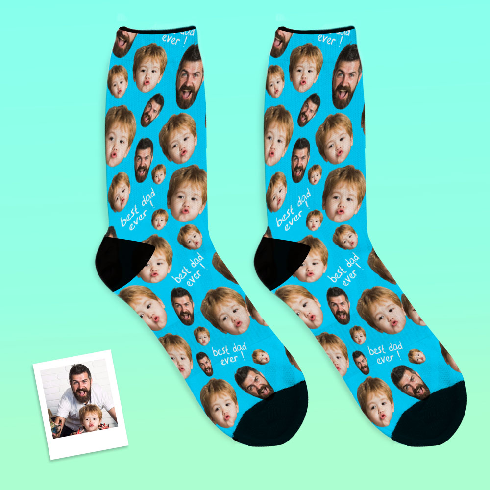 Cadeaux pour la fête des pères : chaussettes personnalisées avec visage ''Fun''