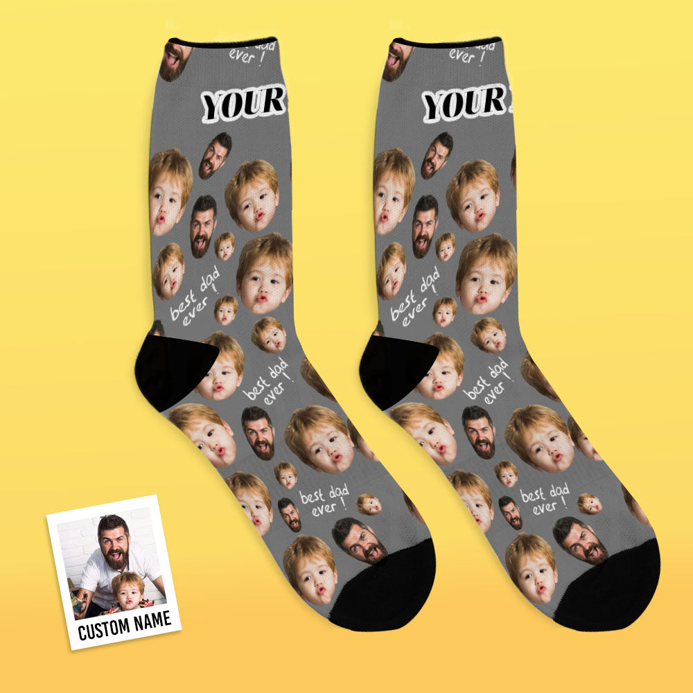 Cadeaux pour la fête des pères : chaussettes personnalisées avec visage ''Fun''