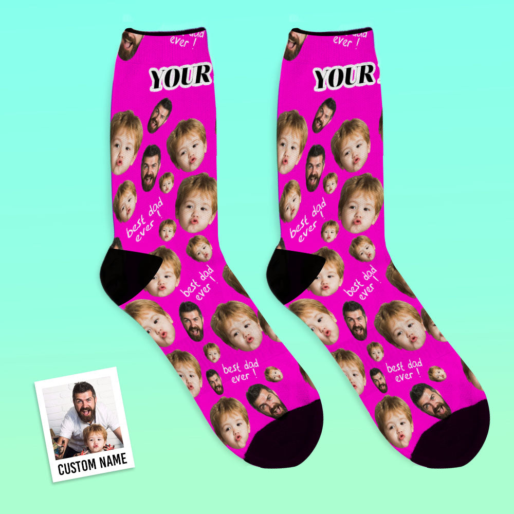 Cadeaux pour la fête des pères : chaussettes personnalisées avec visage ''Fun''
