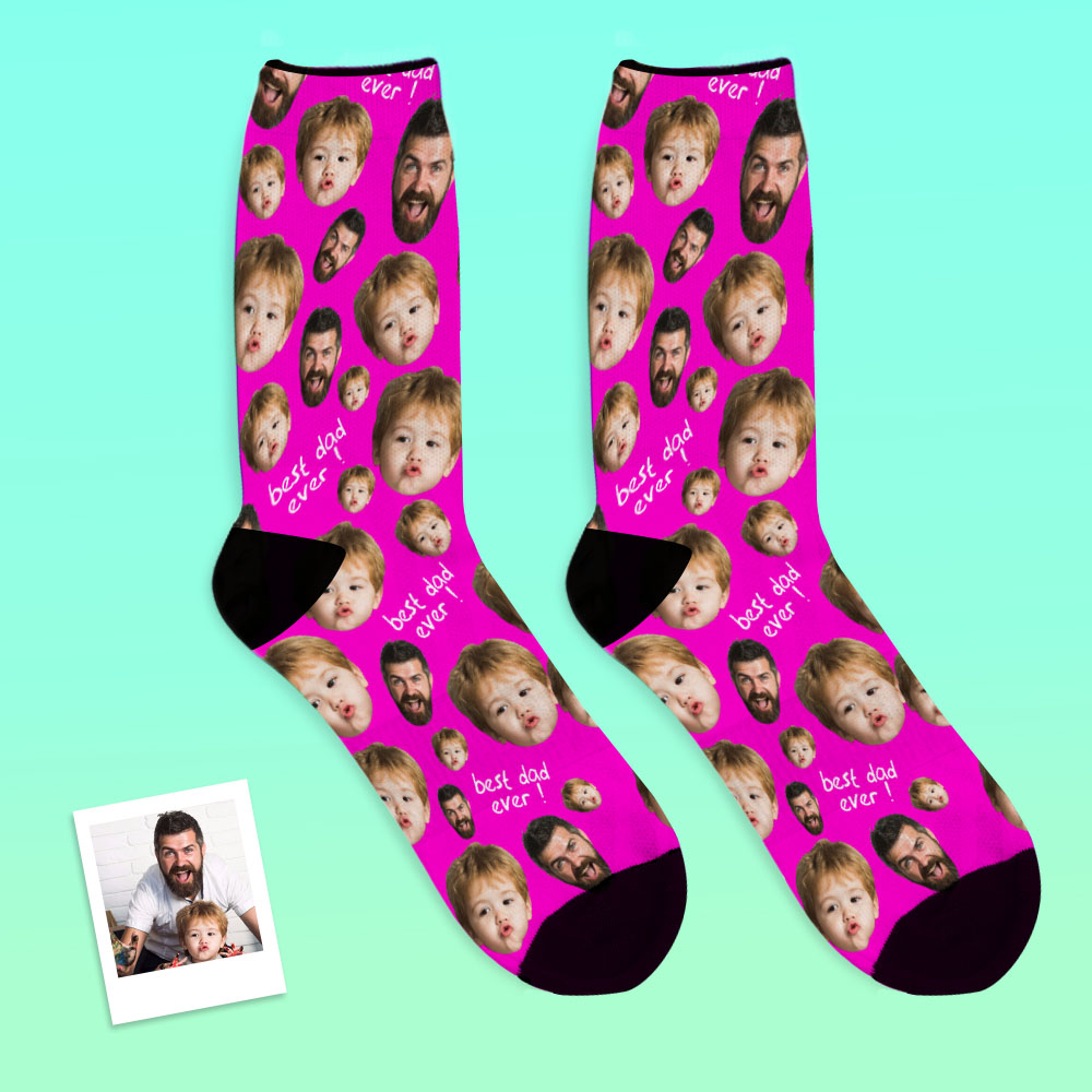 Cadeaux pour la fête des pères : chaussettes personnalisées avec visage ''Fun''