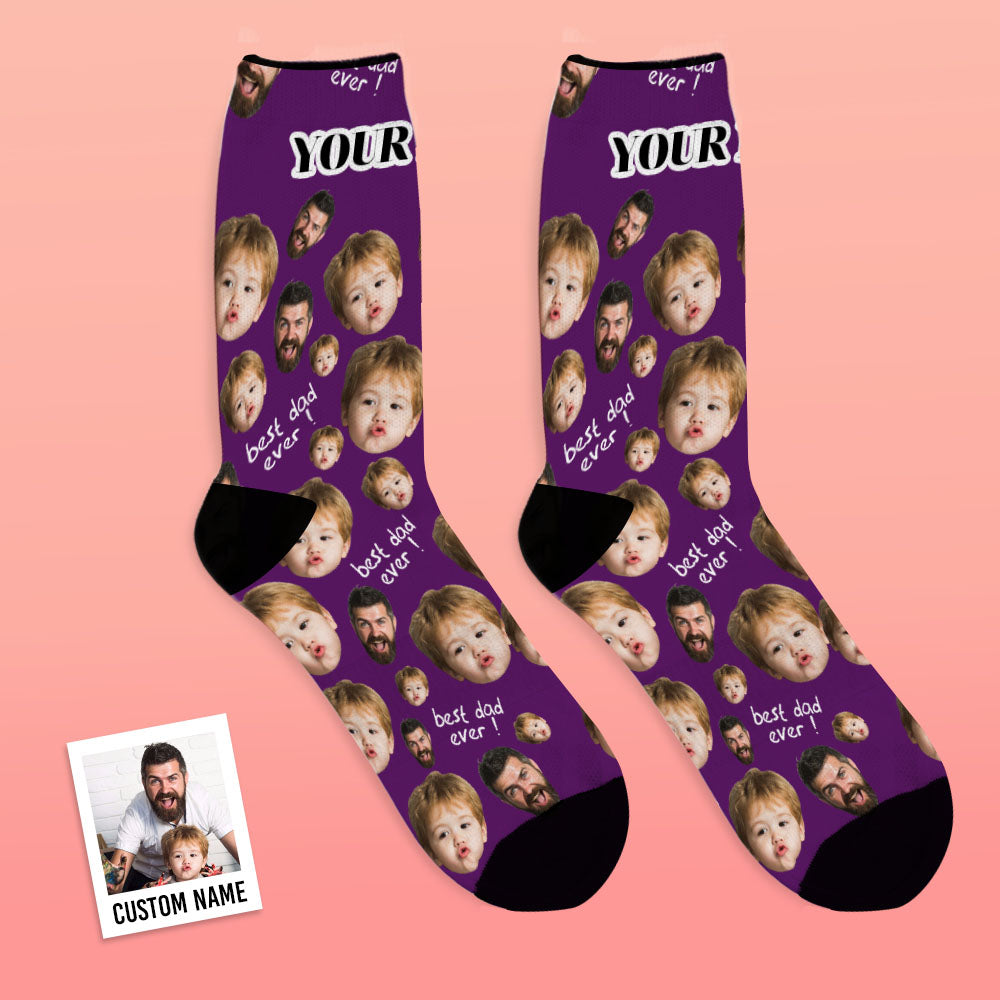 Cadeaux pour la fête des pères : chaussettes personnalisées avec visage ''Fun''
