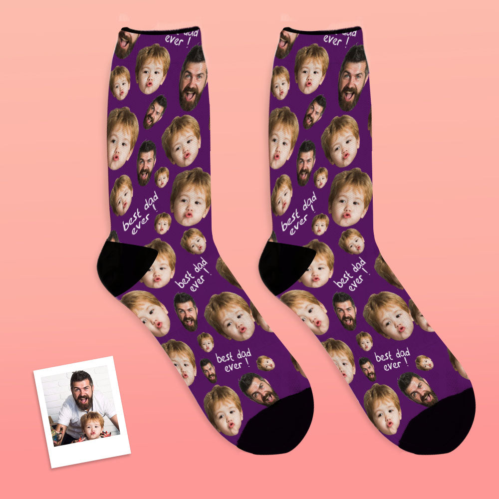 Cadeaux pour la fête des pères : chaussettes personnalisées avec visage ''Fun''