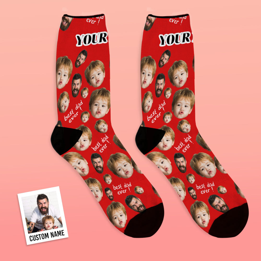 Cadeaux pour la fête des pères : chaussettes personnalisées avec visage ''Fun''