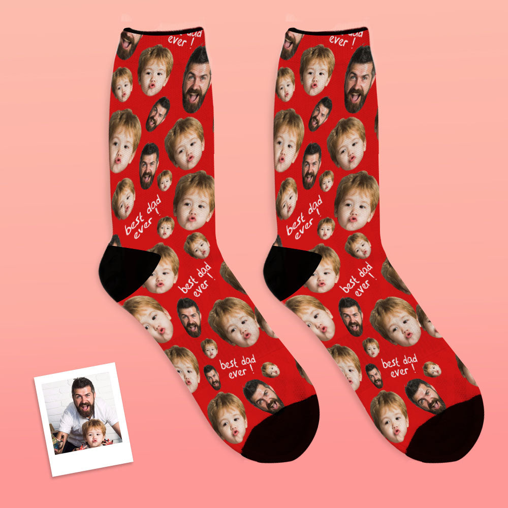 Cadeaux pour la fête des pères : chaussettes personnalisées avec visage ''Fun''