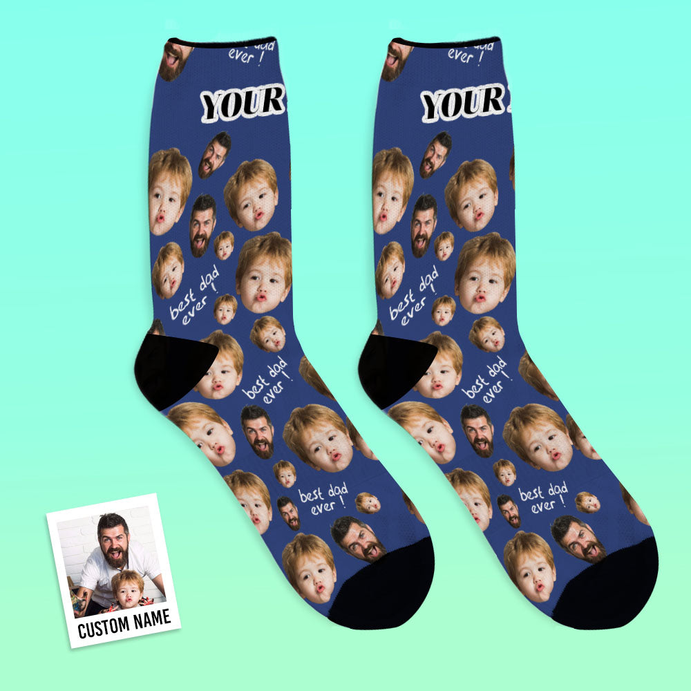 Cadeaux pour la fête des pères : chaussettes personnalisées avec visage ''Fun''
