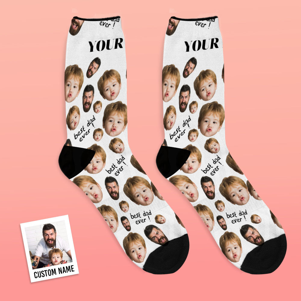 Cadeaux pour la fête des pères : chaussettes personnalisées avec visage ''Fun''