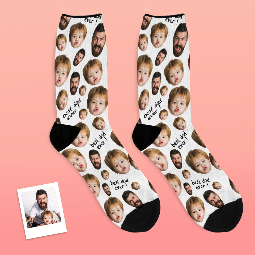 Cadeaux pour la fête des pères : chaussettes personnalisées avec visage ''Fun''