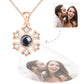 Collier de projection personnalisé avec photo de fleur en argent sterling 925