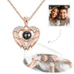 Personalized necklace with photo projection of angel wings