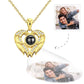 Personalized necklace with photo projection of angel wings
