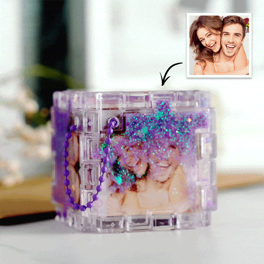 Personalized Photo Magic Cube Keychain