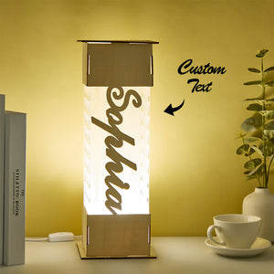 Lampe LED personnalisée avec nom en bois et acrylique
