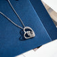 Personalized heart-shaped photo projection necklace with diamond
