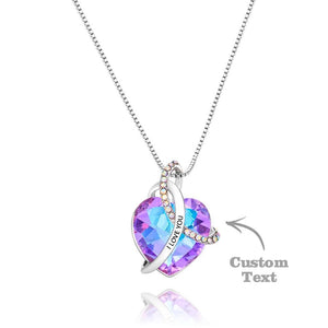 Custom Engraved Crystal Heart Necklace