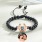 Bracelet personnalisé en forme de fer à cheval avec projection photo