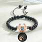 Bracelet personnalisé en forme de fer à cheval avec projection photo