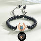 Bracelet personnalisé en forme de fer à cheval avec projection photo