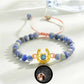 Bracelet personnalisé en forme de fer à cheval avec projection photo