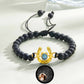 Bracelet personnalisé en forme de fer à cheval avec projection photo