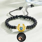 Bracelet personnalisé en forme de fer à cheval avec projection photo