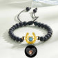 Bracelet personnalisé en forme de fer à cheval avec projection photo