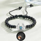 Bracelet personnalisé en forme de fer à cheval avec projection photo
