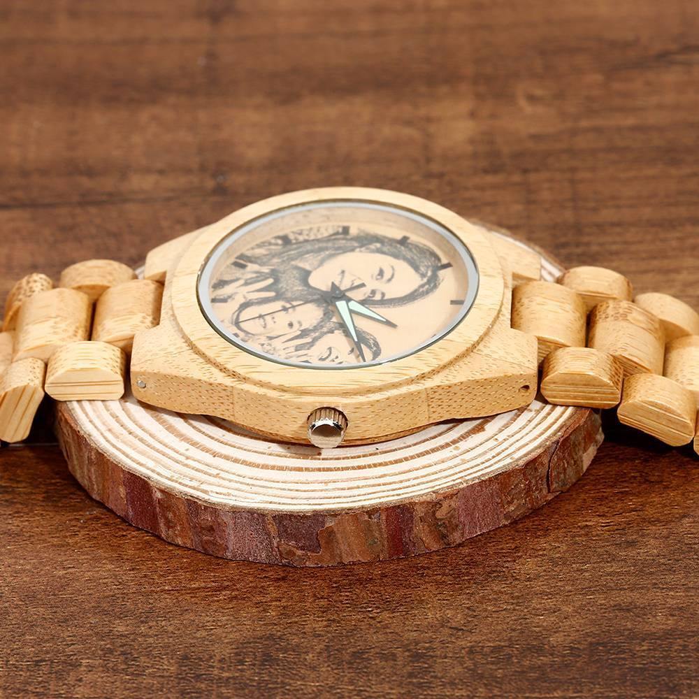 Personalized wooden watch with photo (45 mm)
