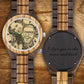 Montre photo en bois pour homme, gravée sur mesure, 45 mm