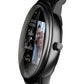 Montre homme 38 mm en alliage noir avec bracelet photo gravé