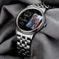 Montre homme 38 mm en alliage noir avec bracelet photo gravé
