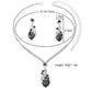Heart-shaped rhinestone necklace and earrings