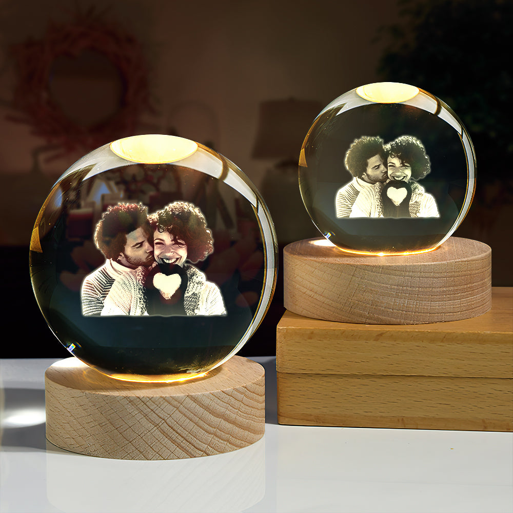 Personalized  Photo Crystal Ball Night Light