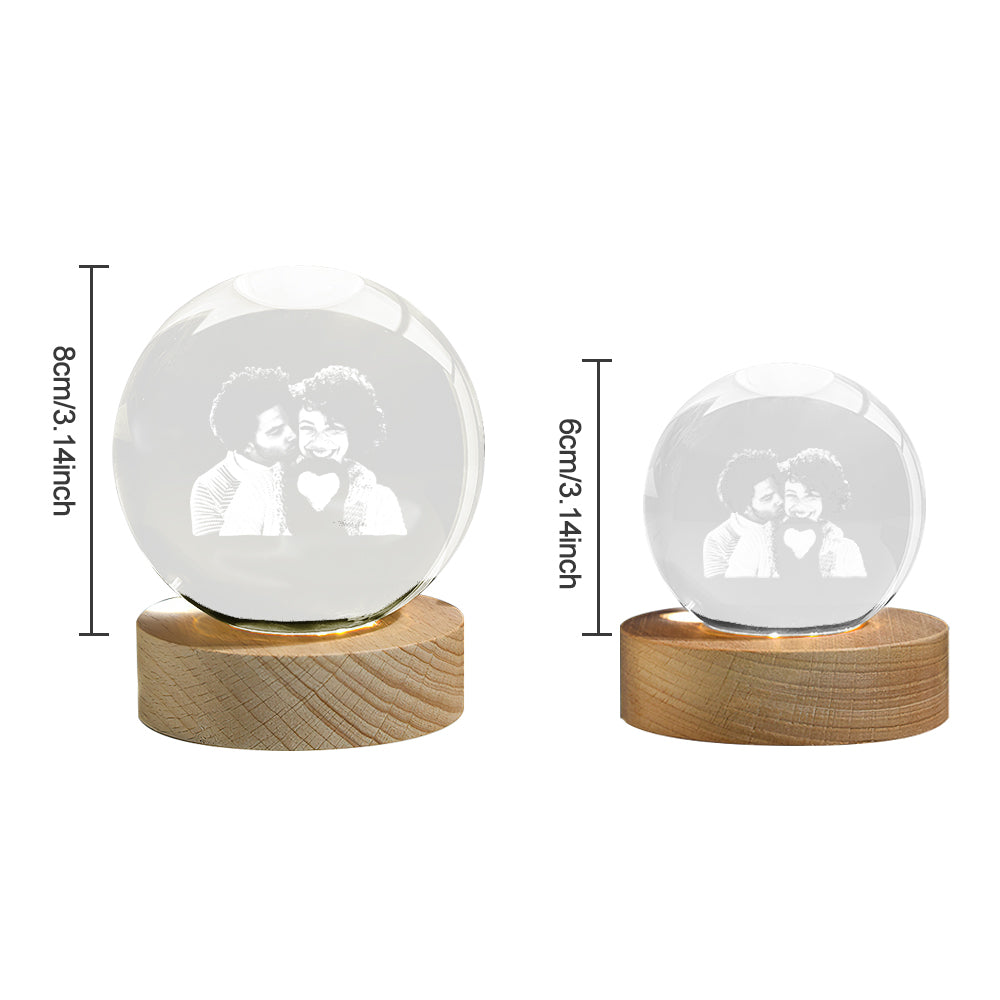Personalized  Photo Crystal Ball Night Light