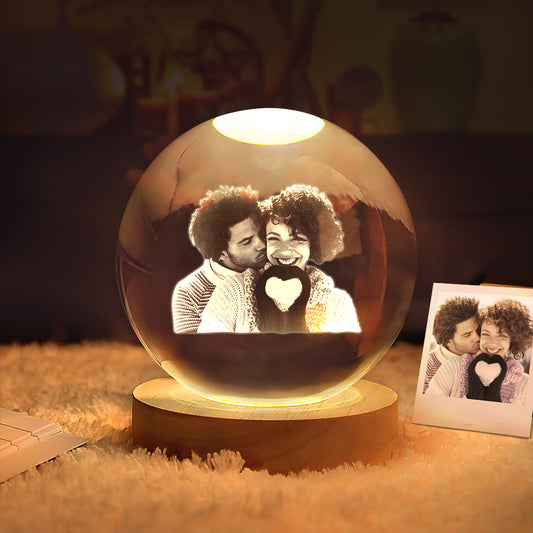 Personalized  Photo Crystal Ball Night Light