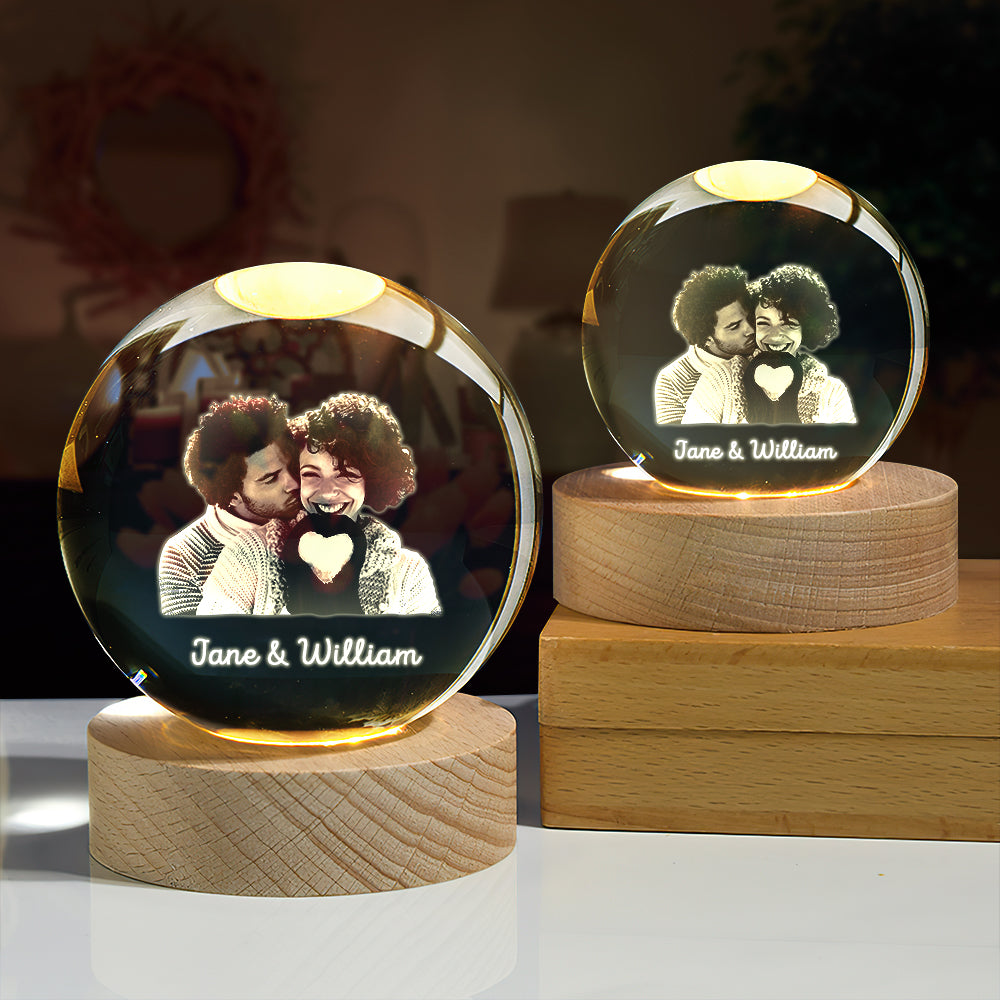 Personalized  Photo Crystal Ball Night Light