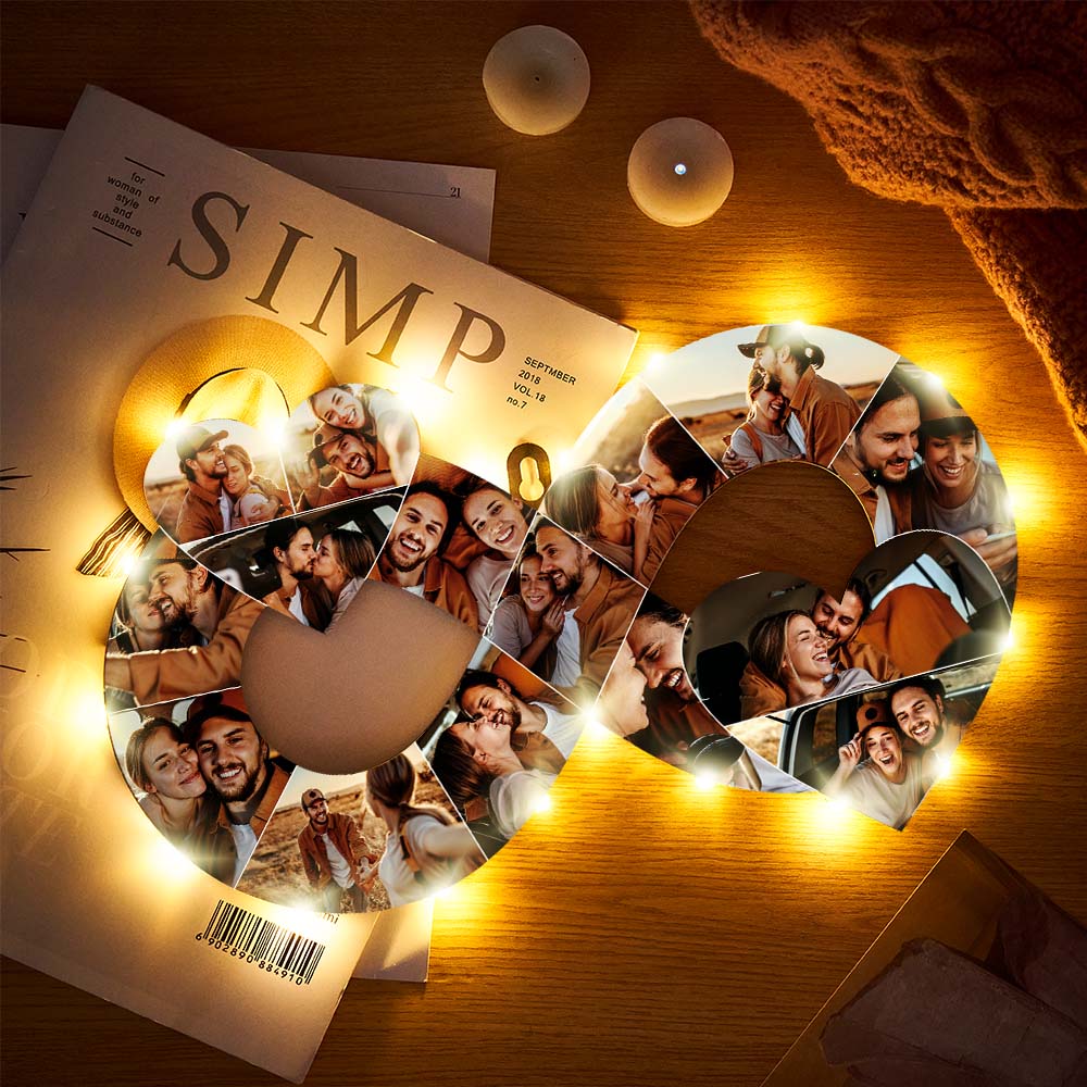 Lampe acrylique personnalisée « Amour infini » avec 15 photos