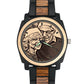 Montre photo personnalisée gravée avec bracelet en bois 45 mm