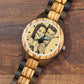 Montre homme en bois avec bracelet en bois gravé d'une photo personnalisée, 45 mm
