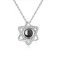Personalized hexagram pendant necklace with photo projection in 925 sterling silver