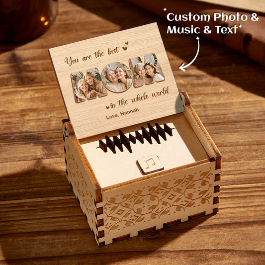 Personalized photo wooden music box
