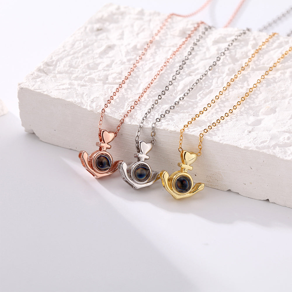 Collier personnalisé avec ancre et cœur en argent sterling 925