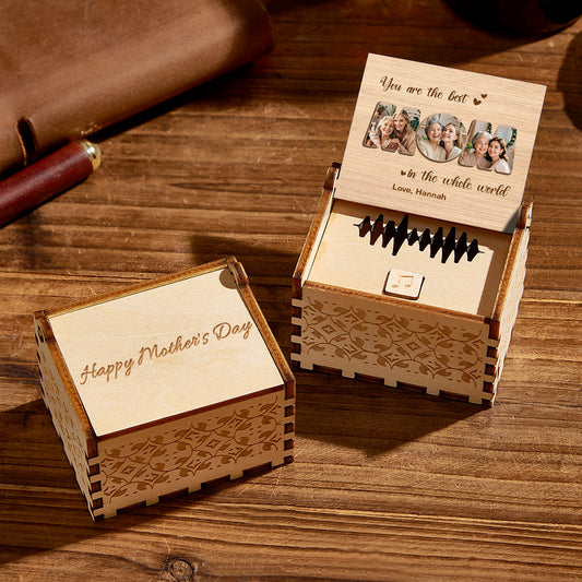 Personalized photo wooden music box