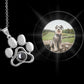 Collier personnalisé avec projection photo colorée en forme de patte, en cuivre