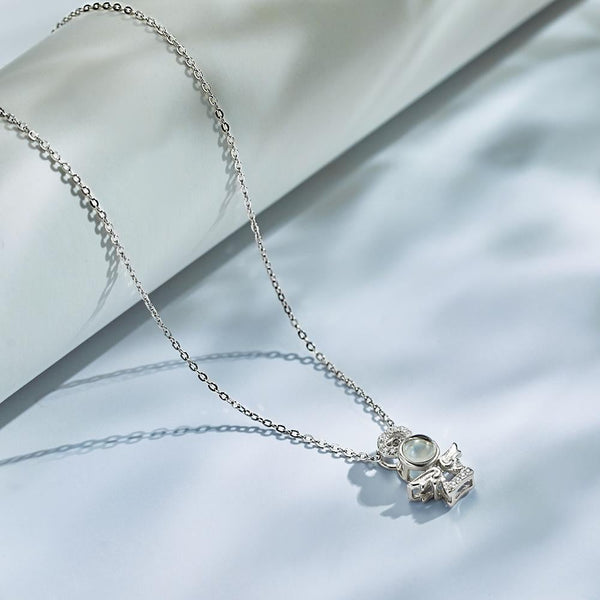 Personalized necklace with Guardian Angel photo projection