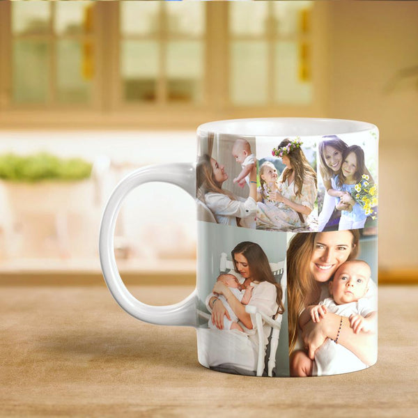 Mug en céramique personnalisé avec collage de 10 photos
