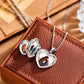 Personalized photo locket necklace "I love you to the moon and back" 4 Photos